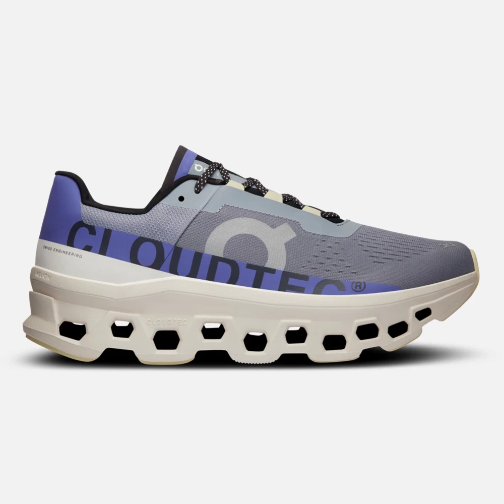 On Men's Cloudmonster Shoes - Mist / Blueberry