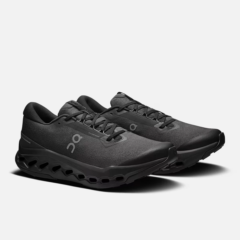 On Men's Cloudsurfer Trail 2 Waterproof Shoes - Black / Black