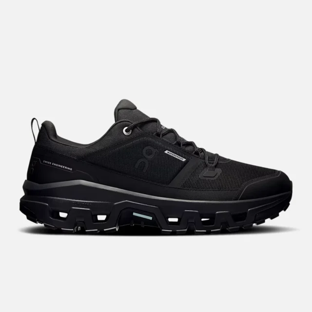 On Men's Cloudrock Low Waterproof Shoes - Black / Black